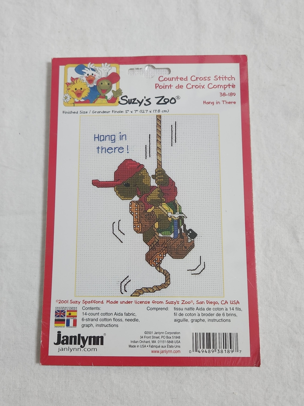 Suzy's Zoo Kids Cross Stitch Kit - Turtle 'Hang In There'